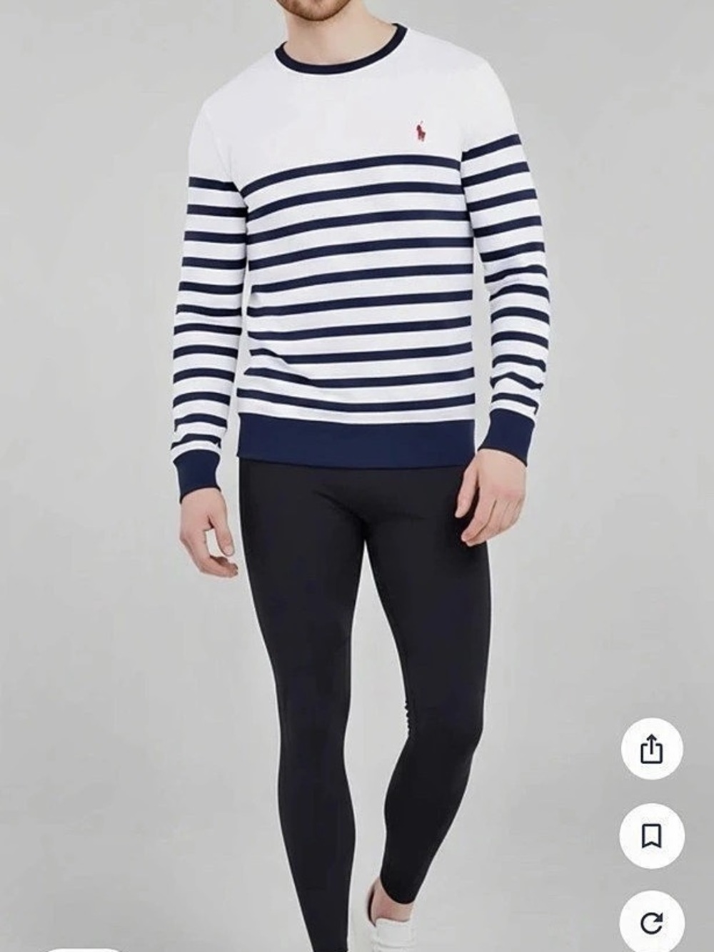 Polo Ralph Lauren Striped Cotton Crewneck Jumper Striped Crewneck Sweater in